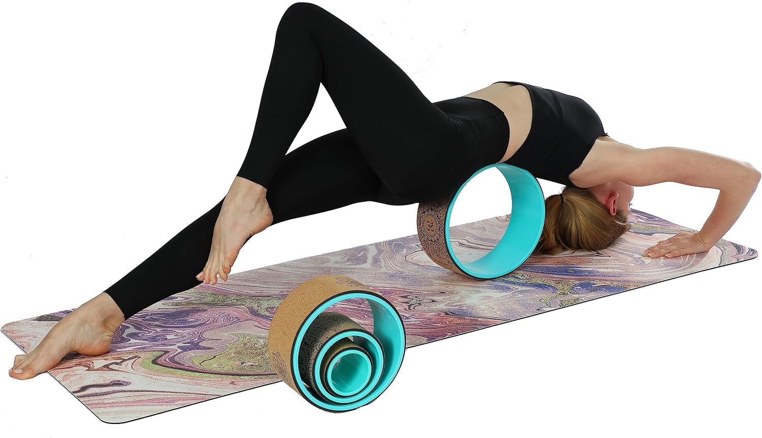 Yoga Wheel 13" with Most Detailed Book Step by Step Guide on How to Do 30+ Poses,! Perfect for Stretching and Improving Backbends