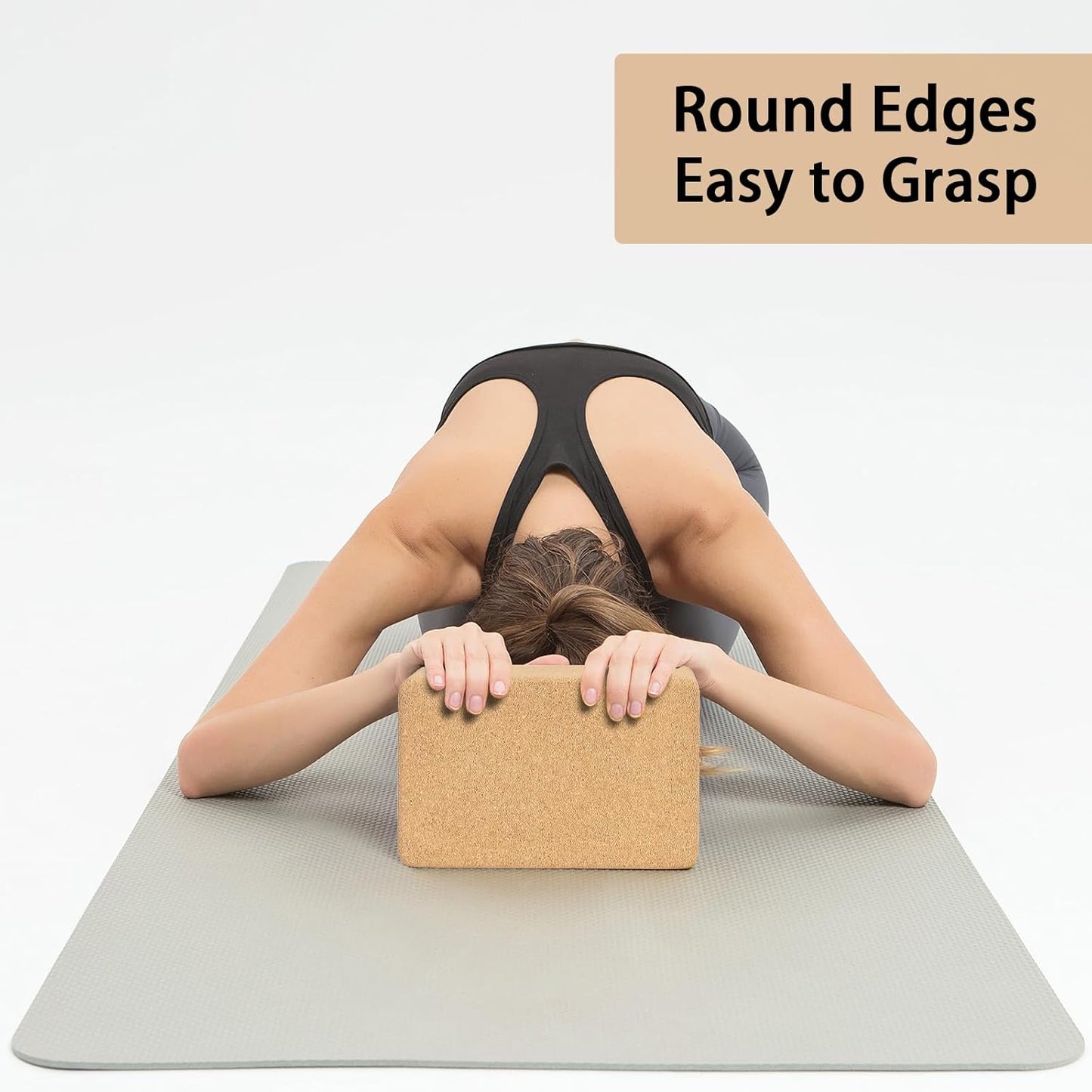 Cork Yoga Block, Natural Cork from Portuguese, Premium Brick, Eco-Friendly Yoga Accessories for Yoga, Pilates & Stretching