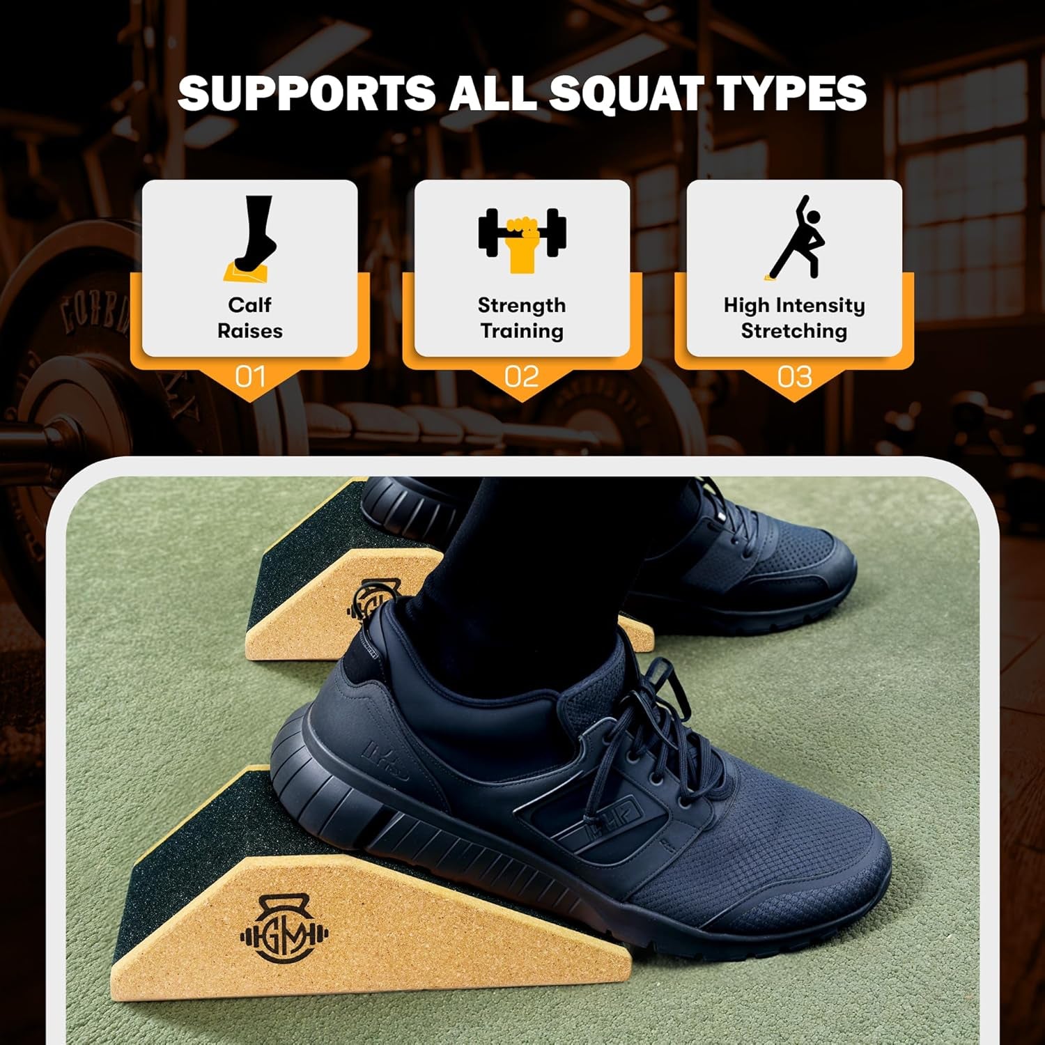 Cork Squat Wedge Anti-Slip 2PCS  