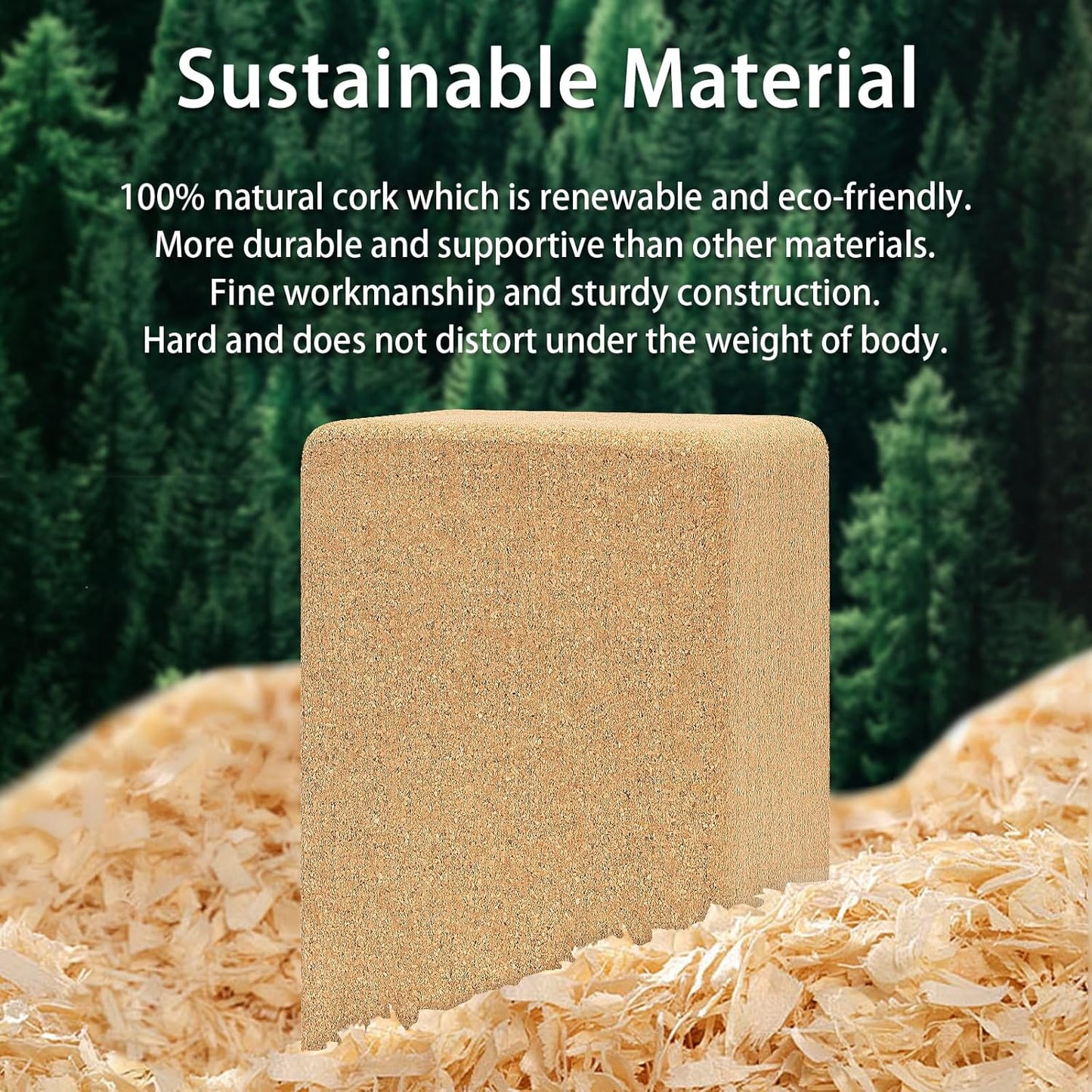 Cork Yoga Block, Natural Cork from Portuguese, Premium Brick, Eco-Friendly Yoga Accessories for Yoga, Pilates & Stretching