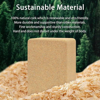 Cork Yoga Block, Natural Cork from Portuguese, Premium Brick, Eco-Friendly Yoga Accessories for Yoga, Pilates & Stretching