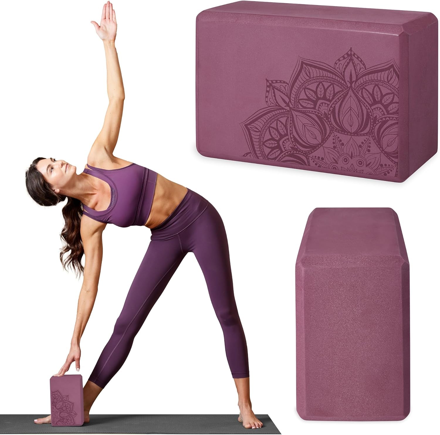 Yoga Block - Supportive Latex-Free Eva Foam - Soft Non-Slip