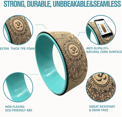 Yoga Wheel 13" with Most Detailed Book Step by Step Guide on How to Do 30+ Poses,! Perfect for Stretching and Improving Backbends