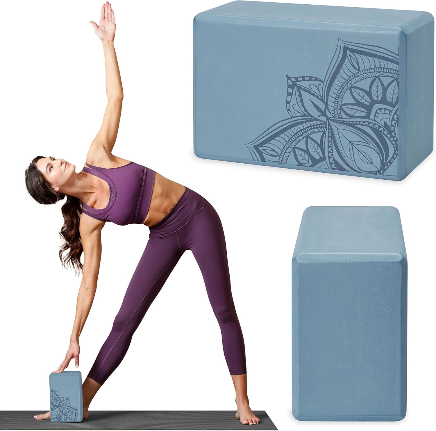 Yoga Block - Supportive Latex-Free Eva Foam - Soft Non-Slip
